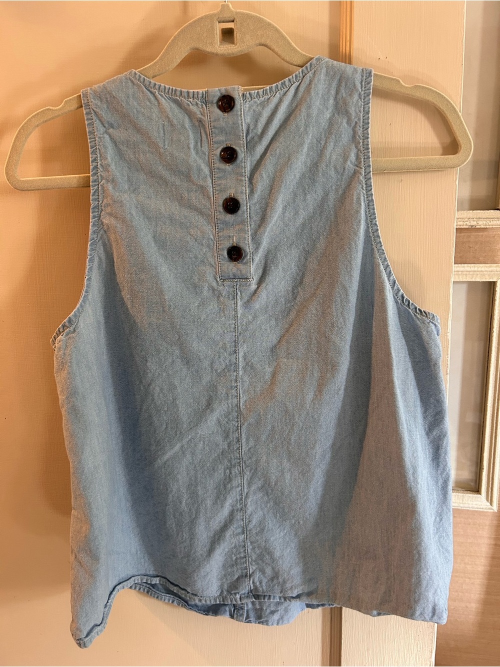 J. Crew Light Blue Denim Scoop Neck Tank - Picture 3 of 3